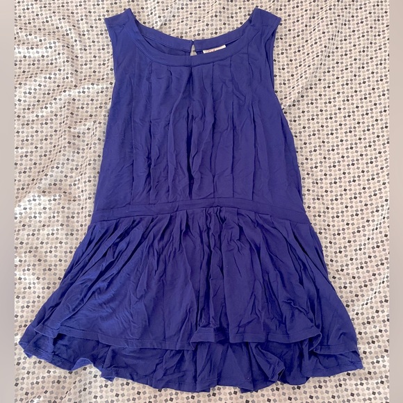 Anthropologie Deletta Blue Peplum Top | Size M - Picture 2 of 9